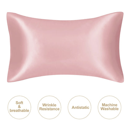 JuwenSilk silky stain pillowcase silky pillowcase natural silk pillowcase mulberry silk pillow case standard queen k Beauty World Shop