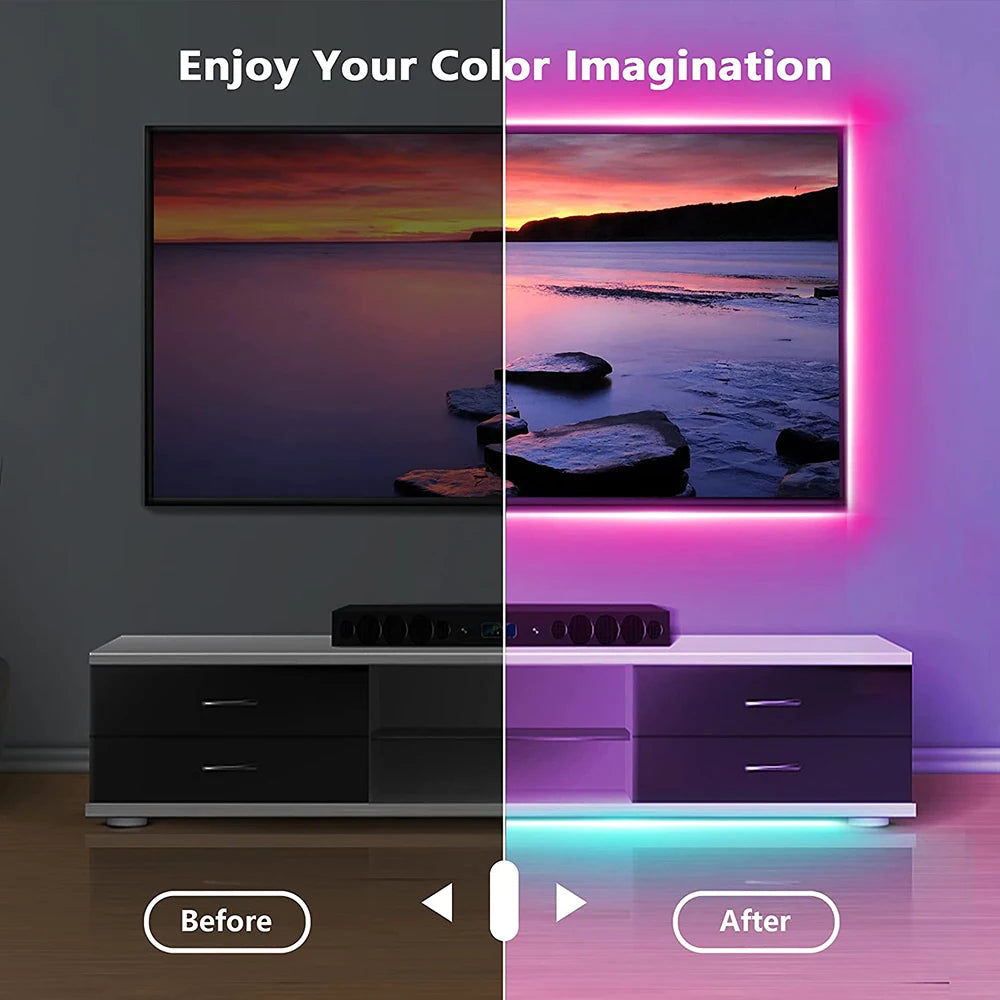 Tape Bluetooth USB LED Strip Light 5050 SMD 5V USB RGB Lights Flexible LED Lamp Tape Ribbon RGB Self-adhesive TV Desktop Diode Beauty World Shop