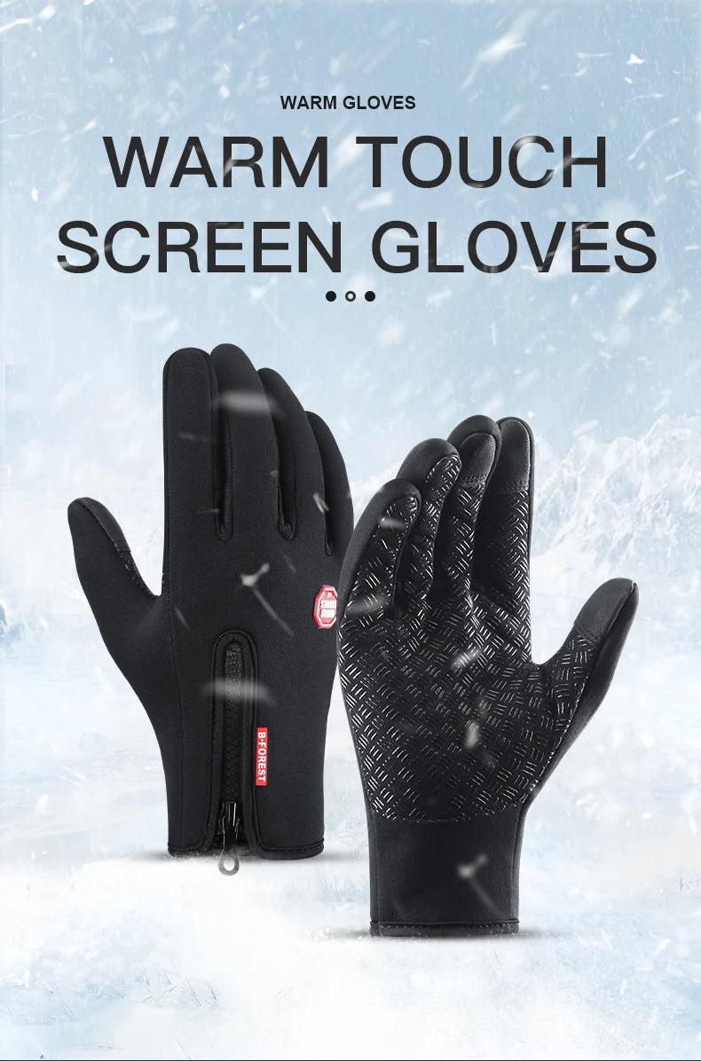 Winter Ski Gloves Men Bike Cycling Gloves Windproof Cold Proof Full Finger Outdoor Waterproof Bicycle Motorcycle Riding Mitten Beauty World Shop