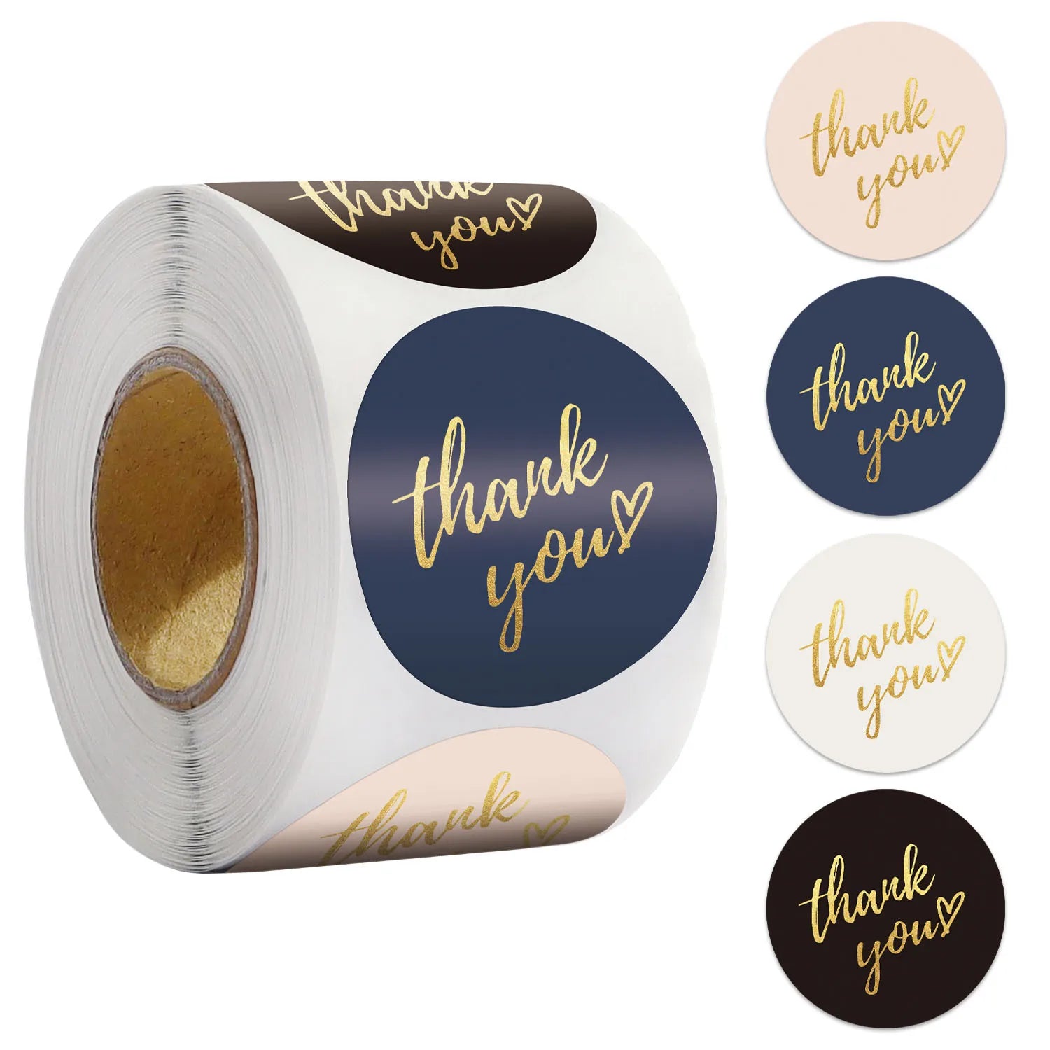 50-500pcs 1inch Blue Thank You Stickers For Envelope Sealing Labels Stationery Supplies Handmade Wedding Gift Decoration Sticker Beauty World Shop