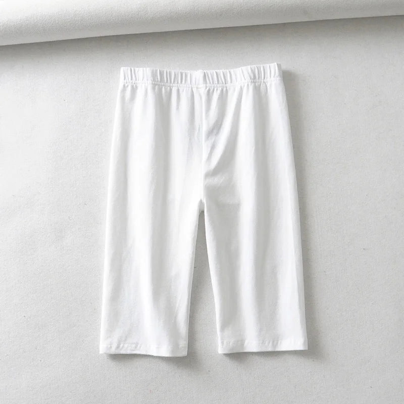 sexy women cotton high waist elastic pure color slim Knee-Length biker shorts female Beauty World Shop