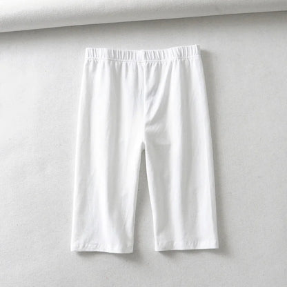 sexy women cotton high waist elastic pure color slim Knee-Length biker shorts female Beauty World Shop