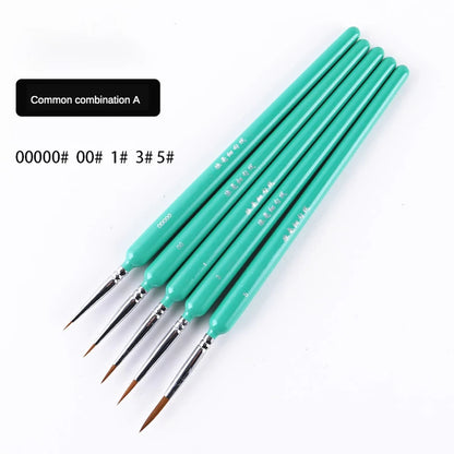 4/5/10pcs Miniature Hook Line Pen Art Painting Brushes Weasel Hair Paint Brush Gouache Watercolor Oil Paint Artists Hand Painted Beauty World Shop