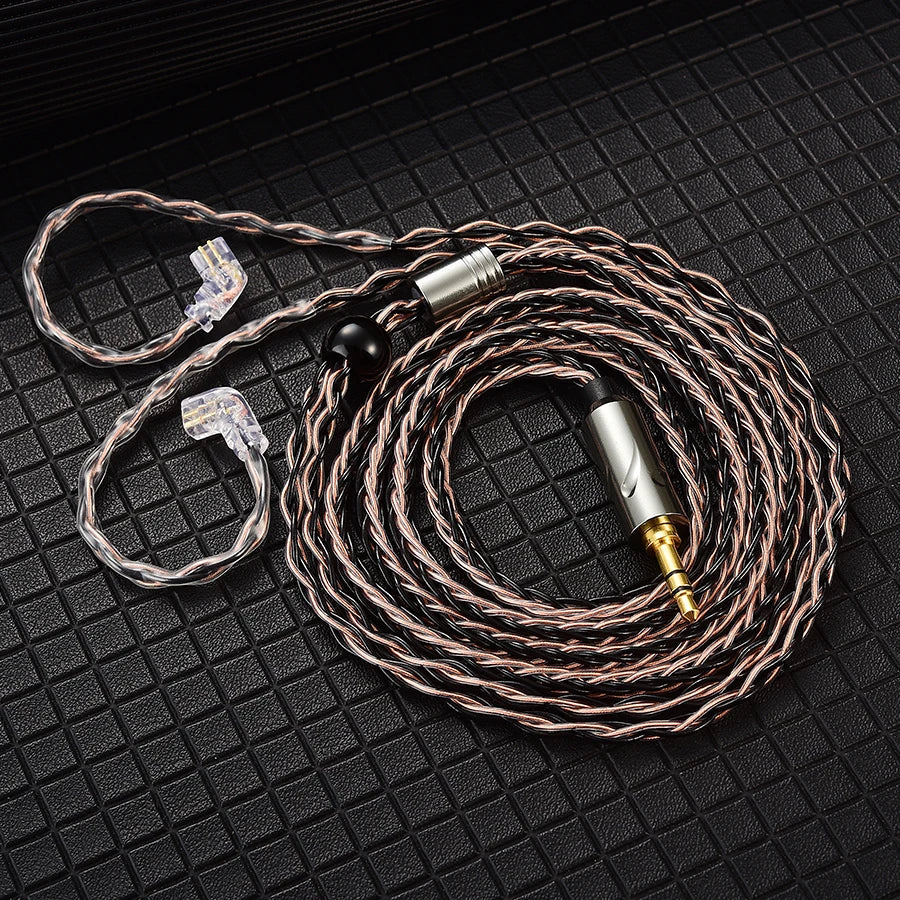 QKZ T1 Earphone Cable QDC Type Copper Silver-plated Upgrade Cable 3.5mm Wired Headphones For KZ ZSN PRO ZS10 pro EDX TRN CCA