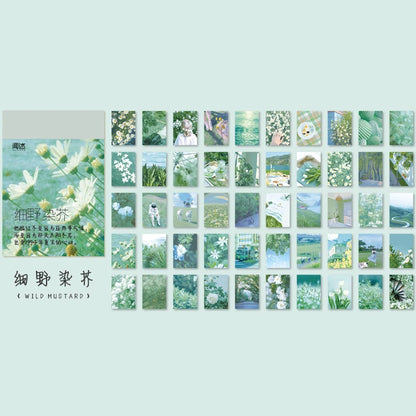 Yoofun 50 Sheets Natural Scenery&Art Paintings Stationery Stickers Book Aesthetic Landscape Cute Scrapbooking Planner Journaling Beauty World Shop