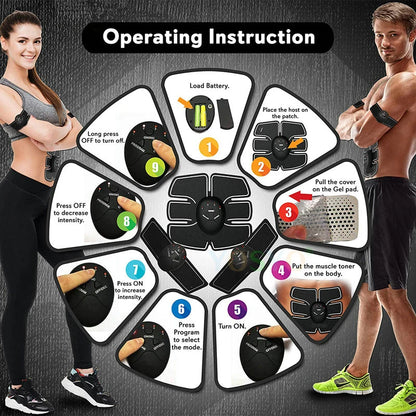 Electric Muscle Stimulator EMS Wireless Buttocks Hip Trainer Abdominal ABS Stimulator Fitness Body Slimming Massager Beauty World Shop