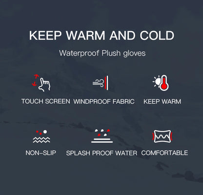 Winter Ski Gloves Men Bike Cycling Gloves Windproof Cold Proof Full Finger Outdoor Waterproof Bicycle Motorcycle Riding Mitten Beauty World Shop