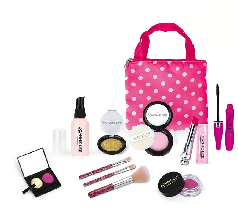 Girls Make Up Toy Set Pretend Play Lipstick Nail Polish Princess Pink Makeup Toys For Girls Dress Up Educational Toys Kids Gifts Beauty World Shop
