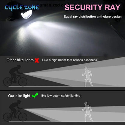 Bike Light Set Front Light with Taillight USB Rechargeable Easy to Install 3 Modes Bicycle Accessories for the Bicycle Road MTB Beauty World Shop