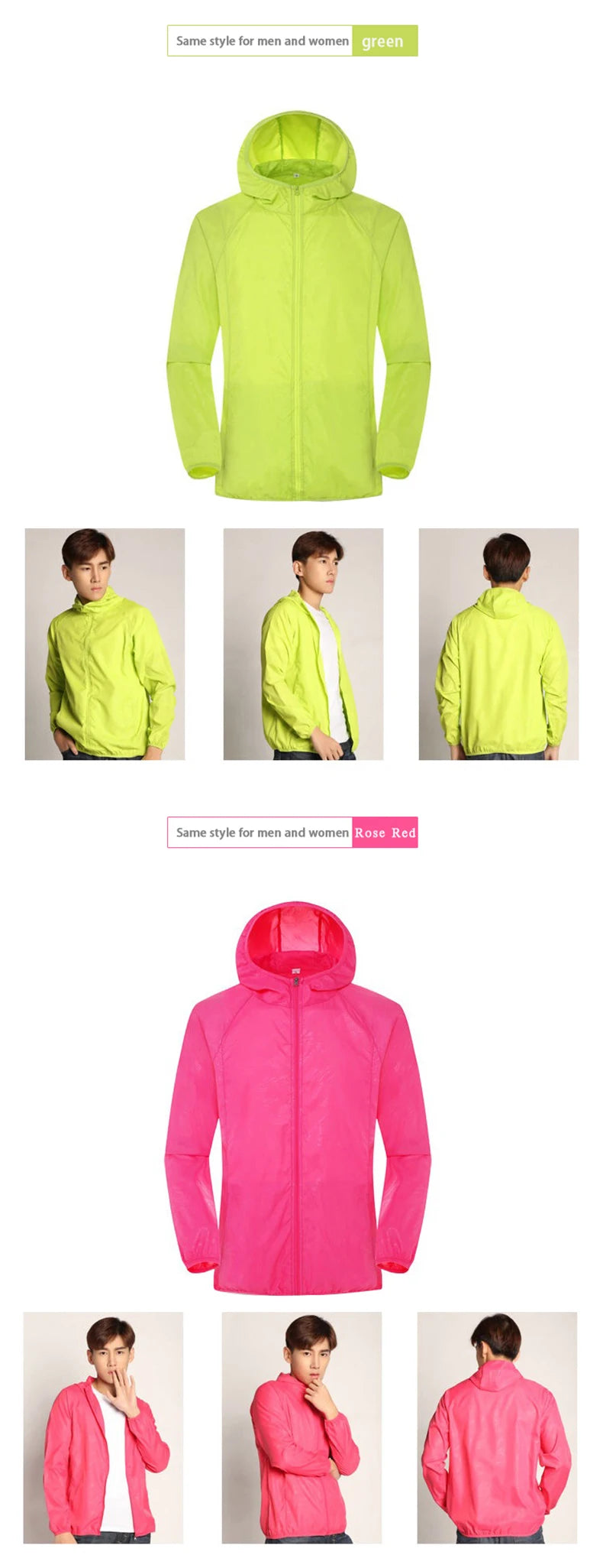 LNGXO Hiking Waterproof Jacket Women Men Camping Running Sun-Protective Windbreaker Quick Dry Outdoor Sport Rain Coat Unisex Beauty World Shop