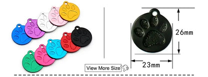 Random Mix 100pcs Aluminum Blank ID Tag Personalized Pet Dog Cat Name Plates Custom Pendant Engravable Ornament Accessories