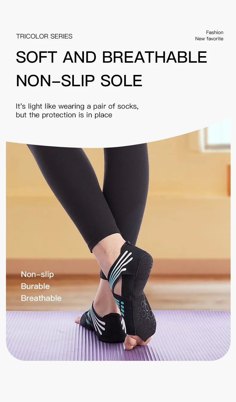 Kyncilor Professional Non-slip Gym Yoga Shoes Flat Soft Anti-slip Sole Ballet Fitness Dance Shoes Pilates Yoga Shoes Socks Beauty World Shop