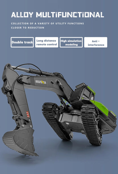 1/14 HUINA 1593 582 RC Excavator Dumper Truck crawler Alloy Tractor Loader 2.4G Radio Controlled Car Engineering toy for boy Beauty World Shop