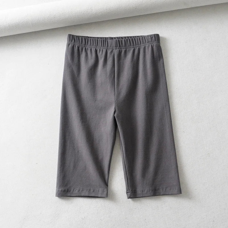 sexy women cotton high waist elastic pure color slim Knee-Length biker shorts female Beauty World Shop