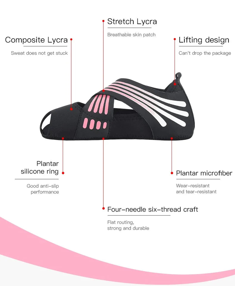 Kyncilor Professional Non-slip Gym Yoga Shoes Flat Soft Anti-slip Sole Ballet Fitness Dance Shoes Pilates Yoga Shoes Socks Beauty World Shop