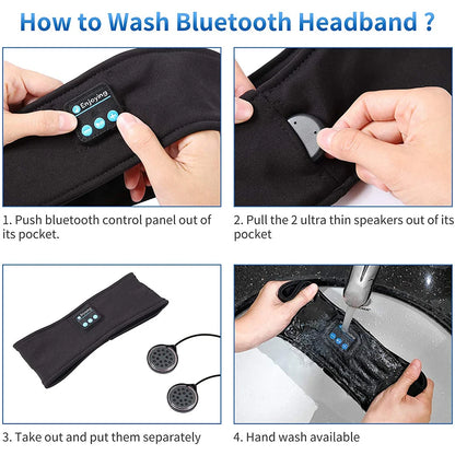 Sleep Eye Mask with Bluetooth 5.0 Headphones Soft Elastic Comfortable Headband ASMR Sleeping  Band 10H Music Beauty World Shop