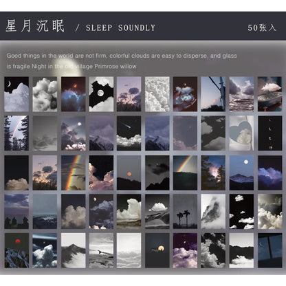Yoofun 50 Sheets Natural Scenery&Art Paintings Stationery Stickers Book Aesthetic Landscape Cute Scrapbooking Planner Journaling Beauty World Shop
