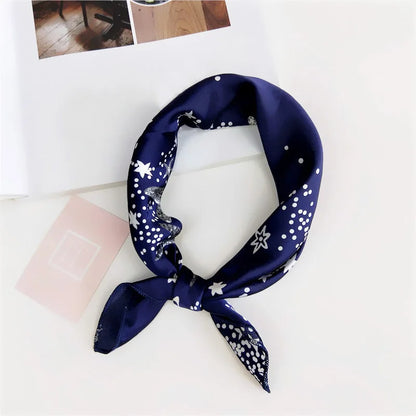 Square Scarf Hair Tie Band For Business Party Women Elegant Small Vintage Skinny Retro Head Neck Silk Satin Scarf Beauty World Shop