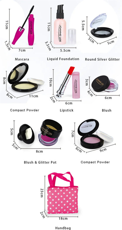 Girls Make Up Toy Set Pretend Play Lipstick Nail Polish Princess Pink Makeup Toys For Girls Dress Up Educational Toys Kids Gifts Beauty World Shop