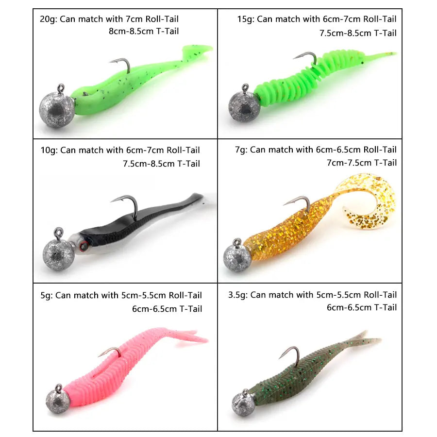 JYJ 1g 2g 3g 4g 5g 10g 20g 22g 25g 28g crank Jig head hook fishing hook head Jig lure hard bait soft worm jig hook for fishing Beauty World Shop