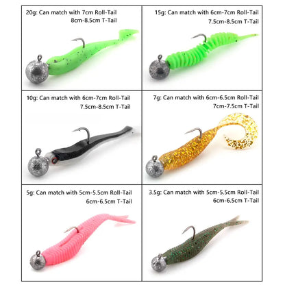 JYJ 1g 2g 3g 4g 5g 10g 20g 22g 25g 28g crank Jig head hook fishing hook head Jig lure hard bait soft worm jig hook for fishing Beauty World Shop