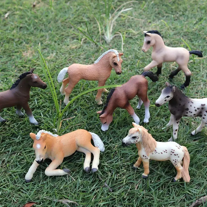 Oenux Farm Stable House Model Action Figures Emulational Horseman Horse Animals Playset Figurine Cute Educational Kids Toy Gift Beauty World Shop