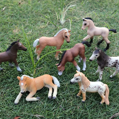 Oenux Farm Stable House Model Action Figures Emulational Horseman Horse Animals Playset Figurine Cute Educational Kids Toy Gift Beauty World Shop