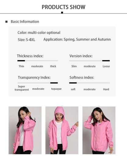 LNGXO Hiking Waterproof Jacket Women Men Camping Running Sun-Protective Windbreaker Quick Dry Outdoor Sport Rain Coat Unisex Beauty World Shop