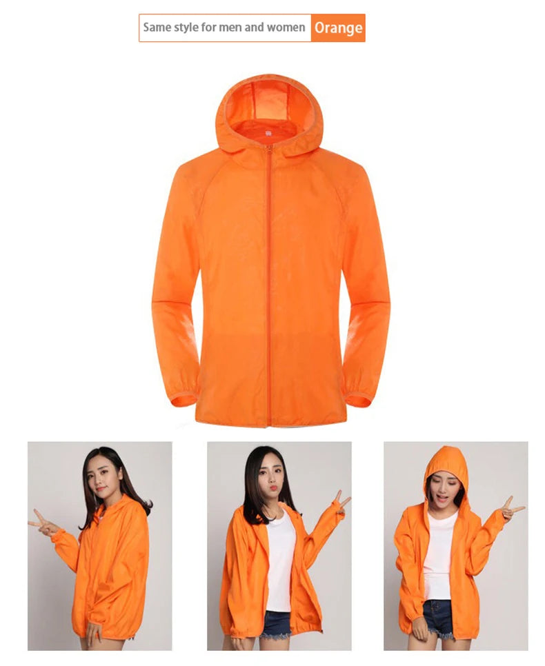 LNGXO Hiking Waterproof Jacket Women Men Camping Running Sun-Protective Windbreaker Quick Dry Outdoor Sport Rain Coat Unisex Beauty World Shop