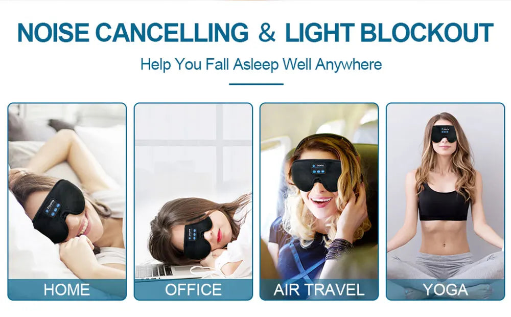 Mask For Sleep Headphones Bluetooth 3D Eye Mask Music Play Sleeping Headphones with Built-in HD Speaker Beauty World Shop