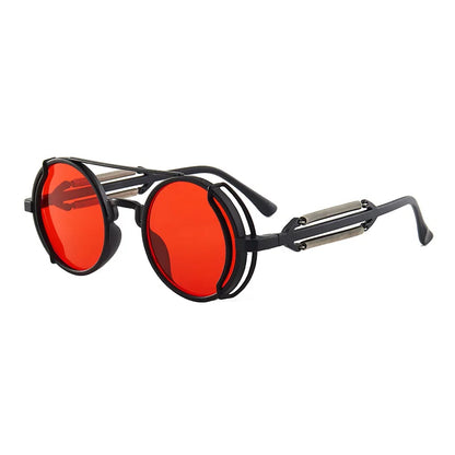 Classic Gothic Steampunk Sunglasses Luxury Brand Designer High Quality Men and Women Retro Round Pc Frame Sunglasses Beauty World Shop