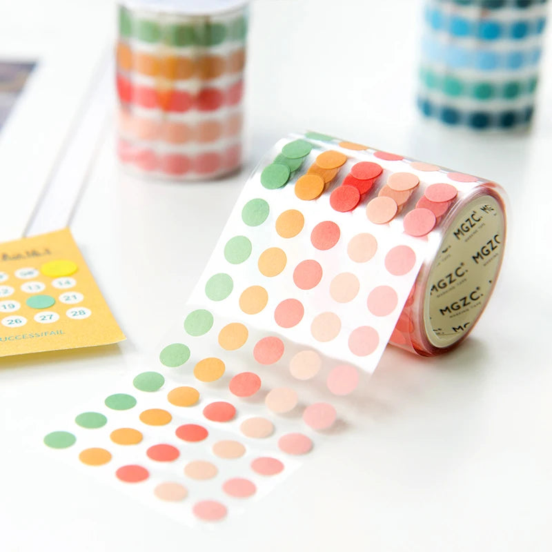 Yoofun 5*300cm Color Dots Decorative Adhesive Washi Tape Masking Tape DIY Scrapbooking Sticker Label Japanese Stationery Beauty World Shop
