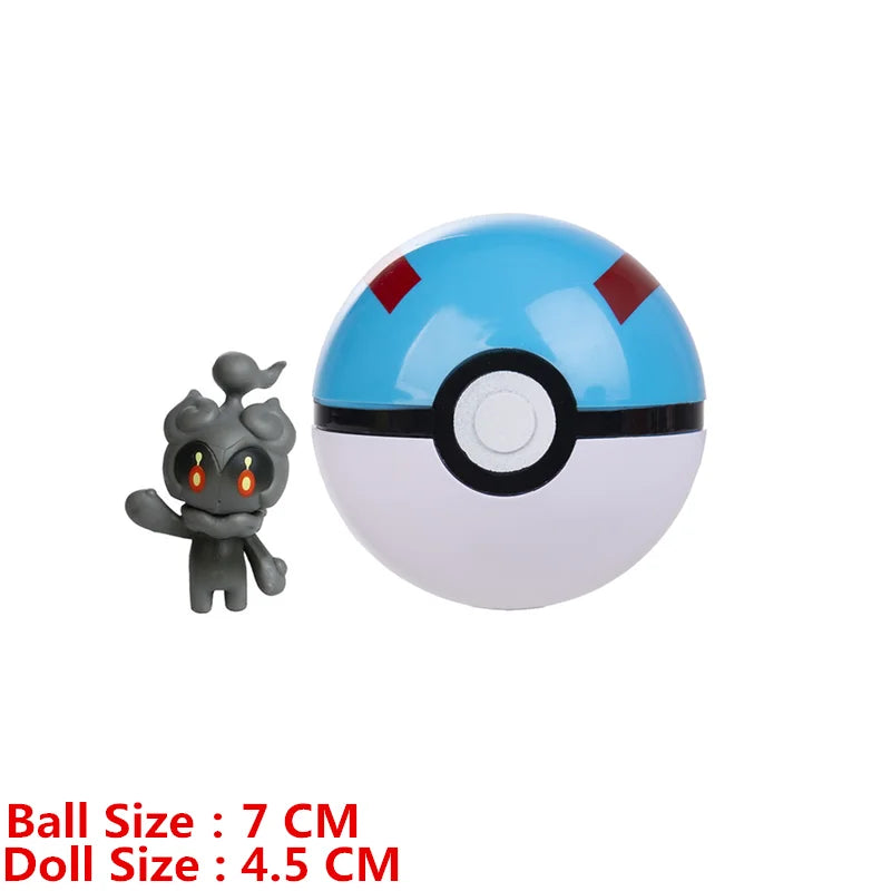 Pokemon Pokeball With Cartoons Movie Anime Figure Pikachu Charmander Eevee Squirtle Vulpix Quality Pet Action Model Toys Gifts Beauty World Shop