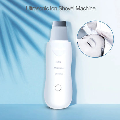 Ultrasonic Skin Scrubber Scrubber Deep Vibrate Facial Cleaner Shovel Face Scrubber Peeling Black Head Remover Facial Massager Beauty World Shop