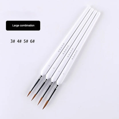 4/5/10pcs Miniature Hook Line Pen Art Painting Brushes Weasel Hair Paint Brush Gouache Watercolor Oil Paint Artists Hand Painted Beauty World Shop