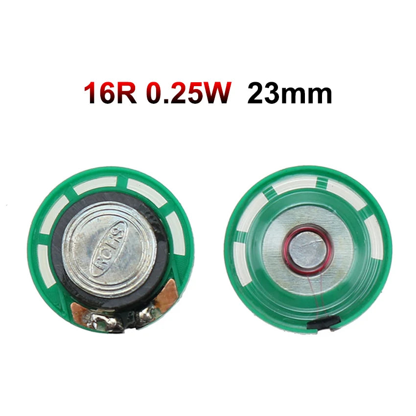 JCD 2PCS 8 Ohm 0.25W 0.5W 16/32Ohm Horn Loudspeaker 8R 16R 32R 20mm 21mm 23mm 27mm 29mm 36mm 40mm Diameter Loud Speaker