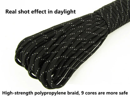 Reflective Paracord Military 7 Strand 4mm 550 Tactical Parachute Cord Camping Tent Lanyard DIY Bracelet Weaving Rope Beauty World Shop