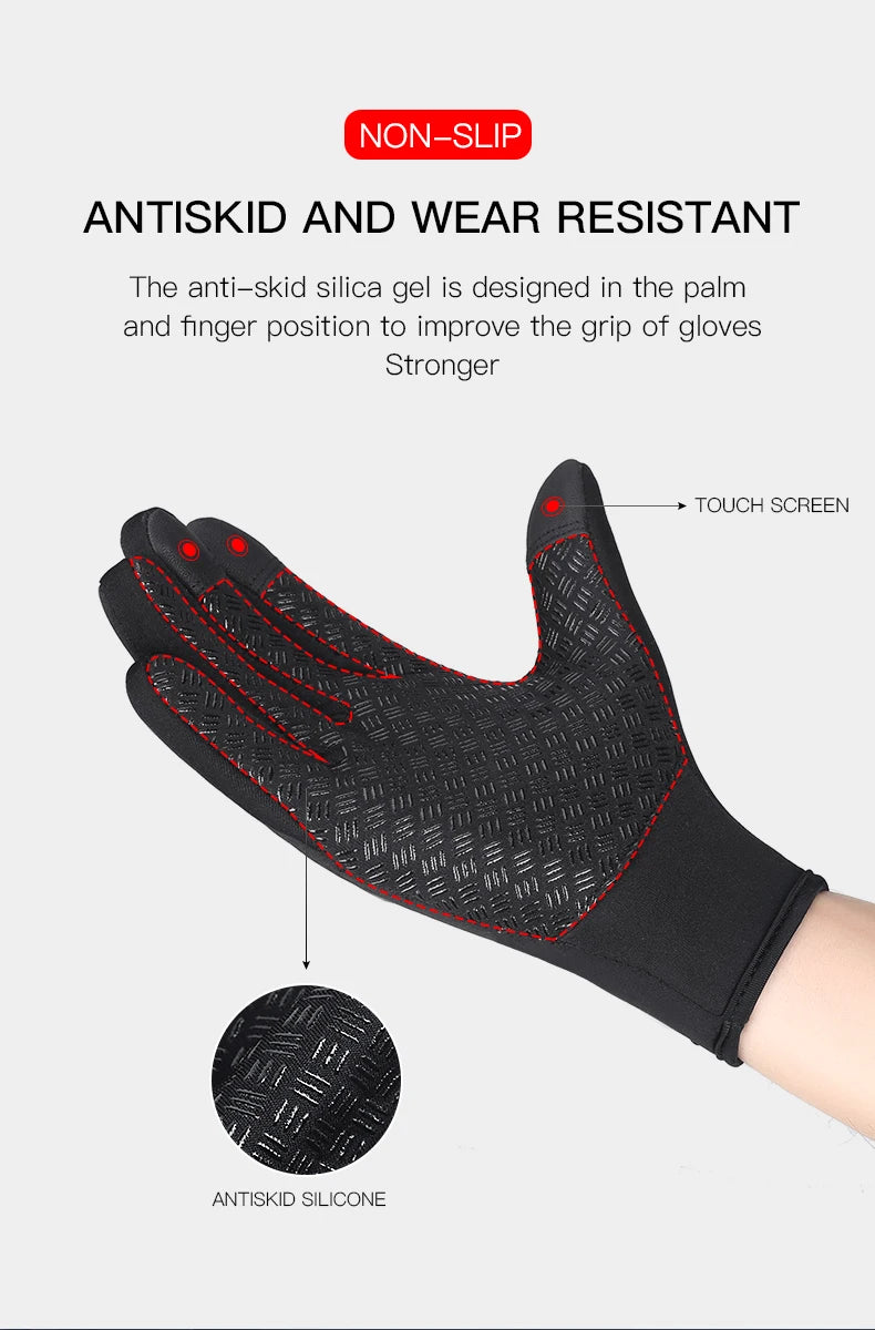 Winter Ski Gloves Men Bike Cycling Gloves Windproof Cold Proof Full Finger Outdoor Waterproof Bicycle Motorcycle Riding Mitten Beauty World Shop
