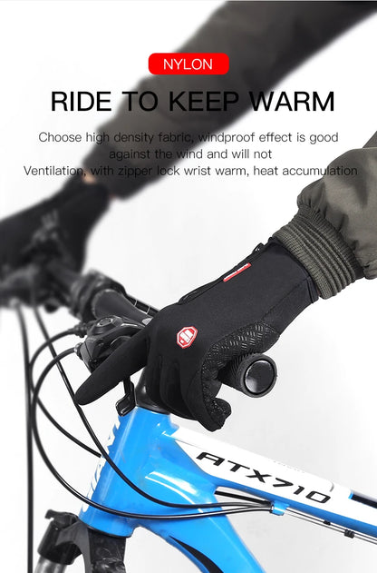 Winter Ski Gloves Men Bike Cycling Gloves Windproof Cold Proof Full Finger Outdoor Waterproof Bicycle Motorcycle Riding Mitten Beauty World Shop