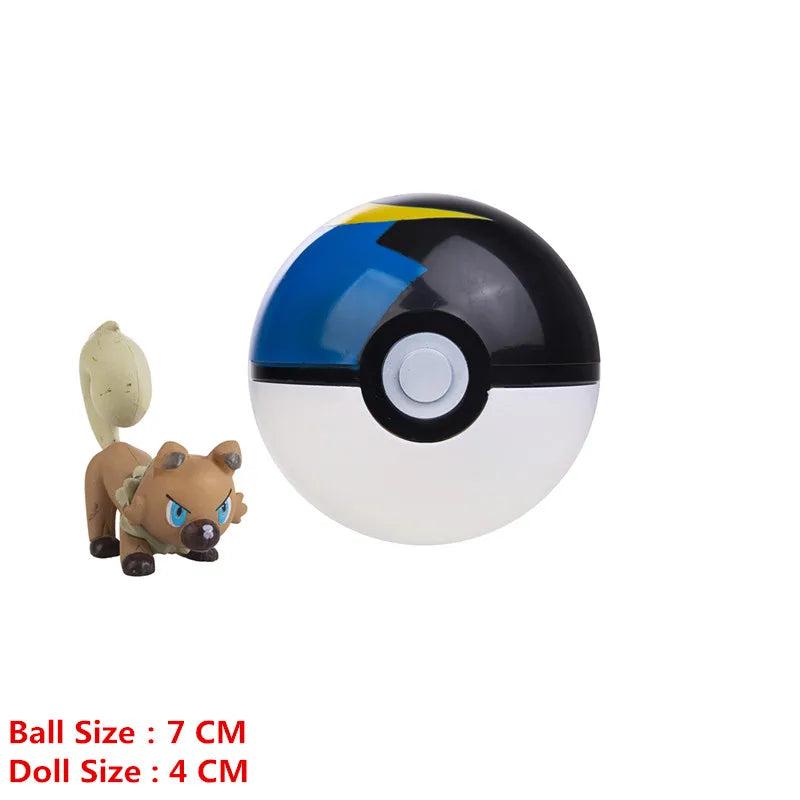Pokemon Pokeball With Cartoons Movie Anime Figure Pikachu Charmander Eevee Squirtle Vulpix Quality Pet Action Model Toys Gifts Beauty World Shop