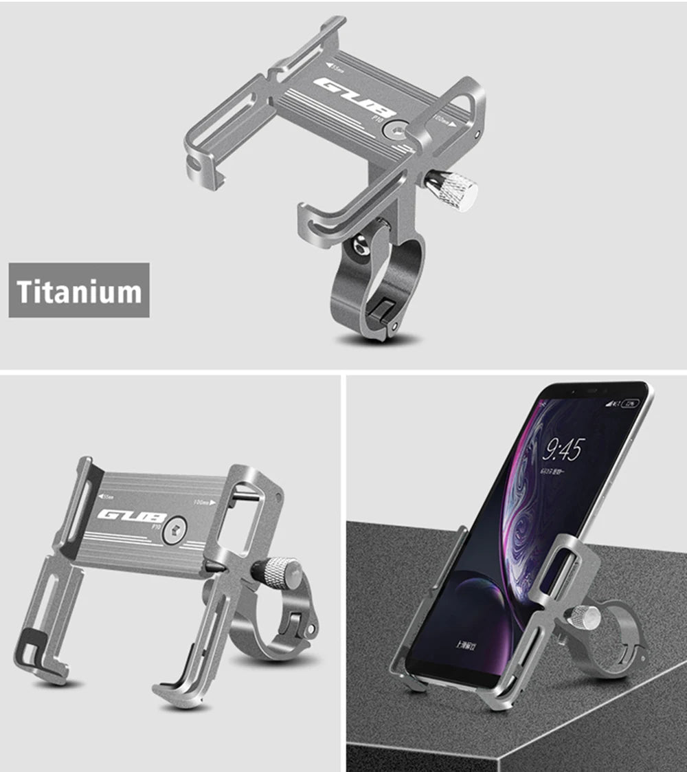 GUB Aluminum Bicycle Phone Holder Metal Bike Cell Mobile iPhone Stand for Motorcycle Scooter Handlebar Bike Headsets Stem Mount Beauty World Shop