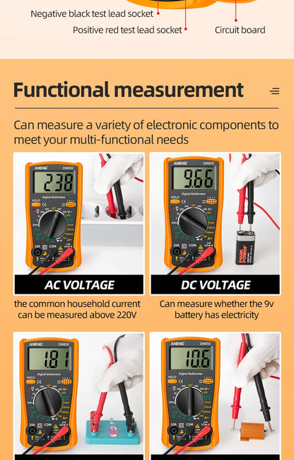 ANENG DM850 Digital Multimeter Automatic Professional 1999 Counts Auto AC/DC Votage Tester Ohm Current Ammeter Detector Tool Beauty World Shop