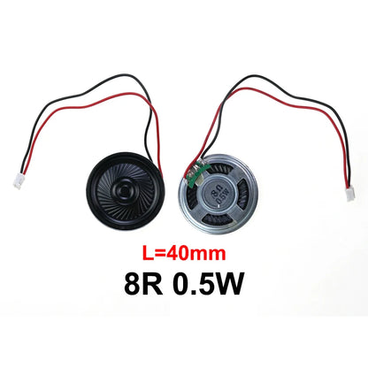 1X 8 Ohm 8R 0.5W Mini Ultra-thin Horn Speaker Diameter 20mm 23mm 28mm 30mm 36mm 40mm 50mm 57mm Loudspeaker W/ P2.0 Termina Wire