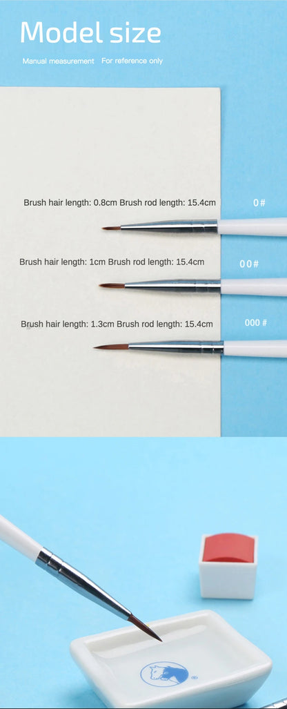 6Pcs/Set Fine Hand-painted Thin Hook Line Pen Drawing Art Pen #0 #00 #000 Paint Brush Art Supplies Nylon Hair Brush Painting Pen Beauty World Shop