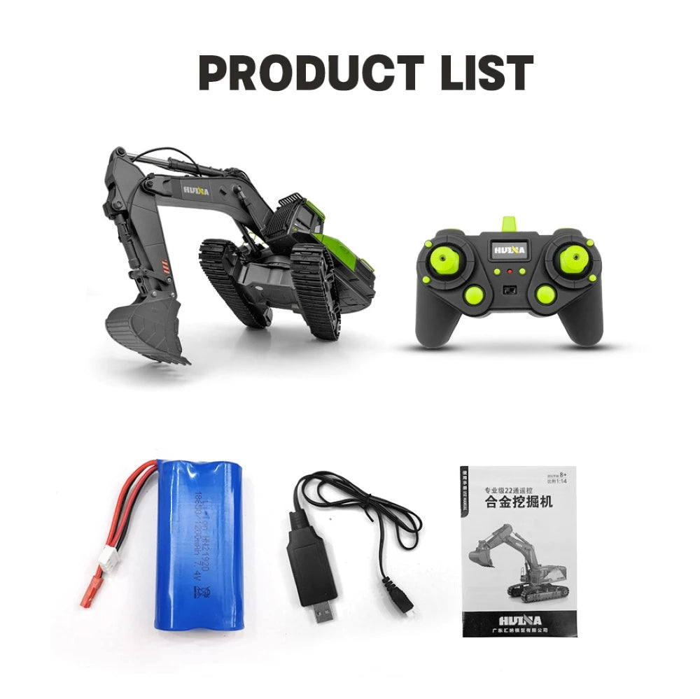 1/14 HUINA 1593 582 RC Excavator Dumper Truck crawler Alloy Tractor Loader 2.4G Radio Controlled Car Engineering toy for boy Beauty World Shop