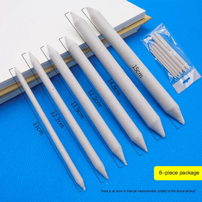3/6pcs/set Blending Smudge Stump Stick Tortillon Sketch Art White Drawing Charcoal Sketcking Tool Rice Paper Pen Artist Supplies Beauty World Shop