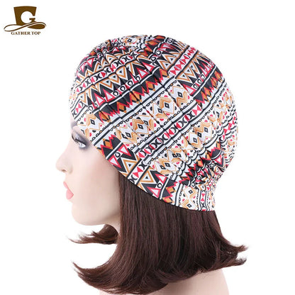 New Knotted Ruffle Turban Ladies Soft Headscarf Casual Streetwear Female Muslim Hijab Indian Hats Cancer Chemo Cap Turbante Beauty World Shop