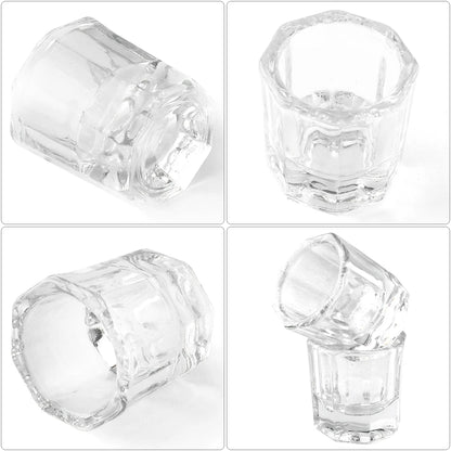1pcs Nail Crystal Glass Nail Cup Acrylic Liquid Dappen Dish Clear Bowl Nail Powder Holder Container Equipment  Tools Beauty World Shop