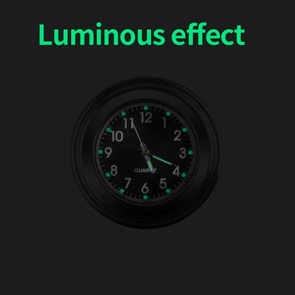 Aluminum Quartz Watch Luminous Clock Handlebar Mount for Motorcycle Scooter Bicycle Handlebar Waterproof Time Display Universal Beauty World Shop