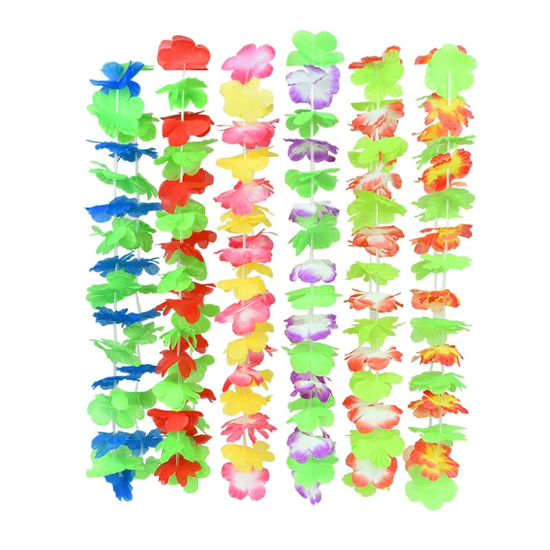 10/20/50pcs Hawaiian Flower Wreath Necklace Summer Tropical Birthday Party Decoration Luau Wedding Artificial Flower Garland Lei Beauty World Shop